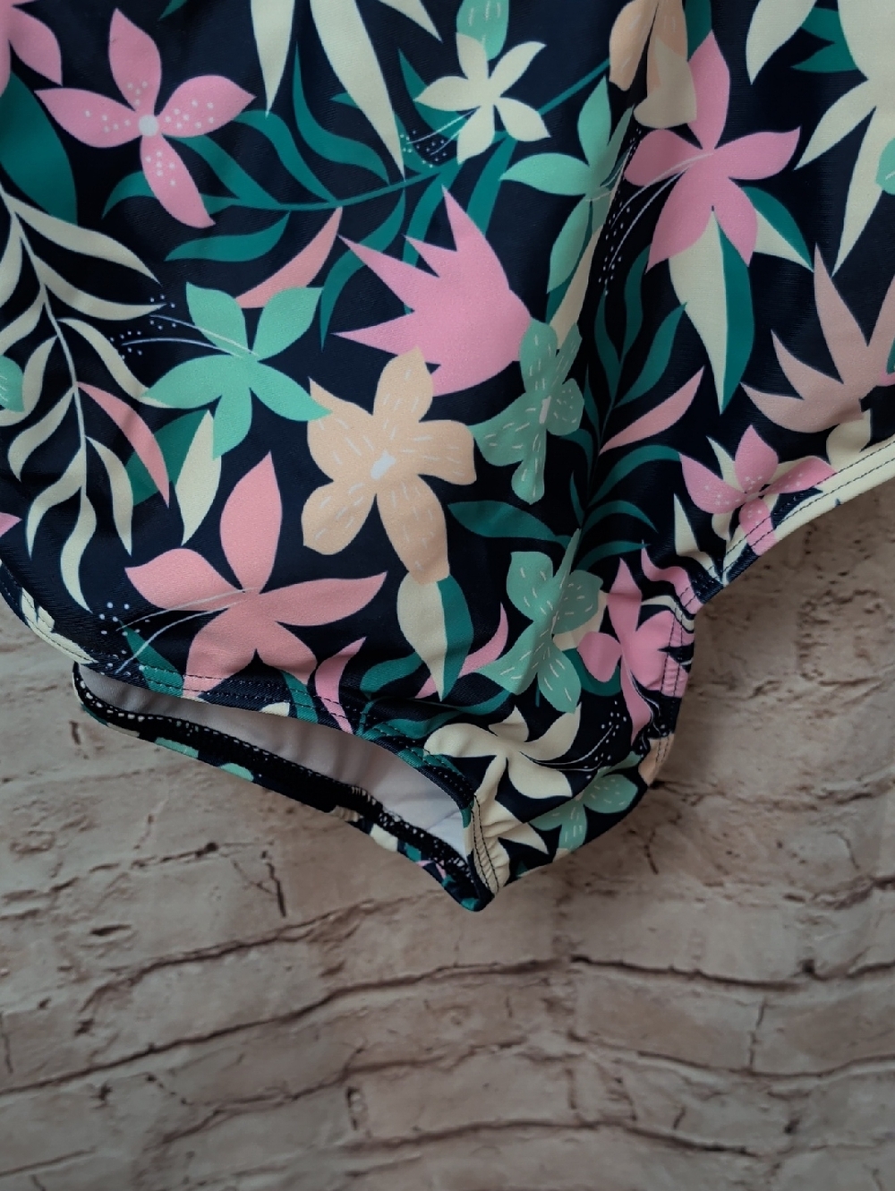 One-Shoulder Pink Ruffle Floral One-Piece Swimsuit 14 Years Girl's XL - Picture 4 of 7